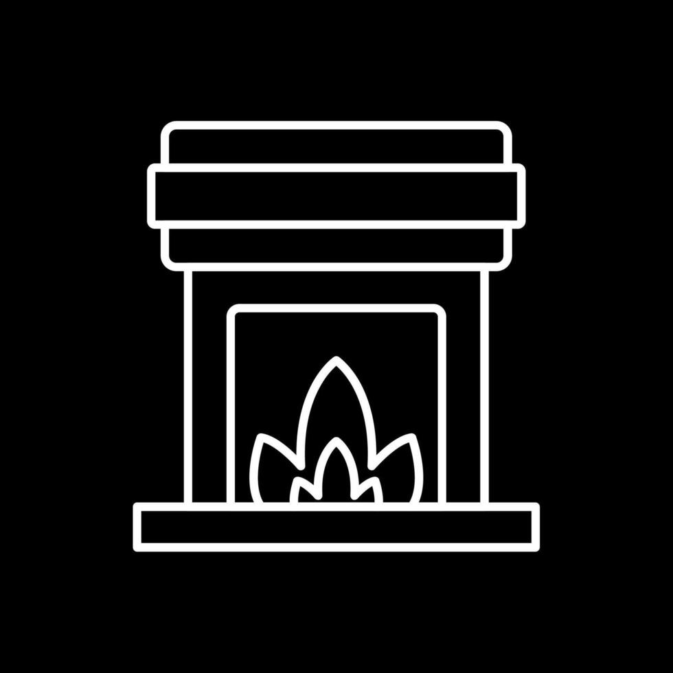 Fireplace Line Inverted Icon vector