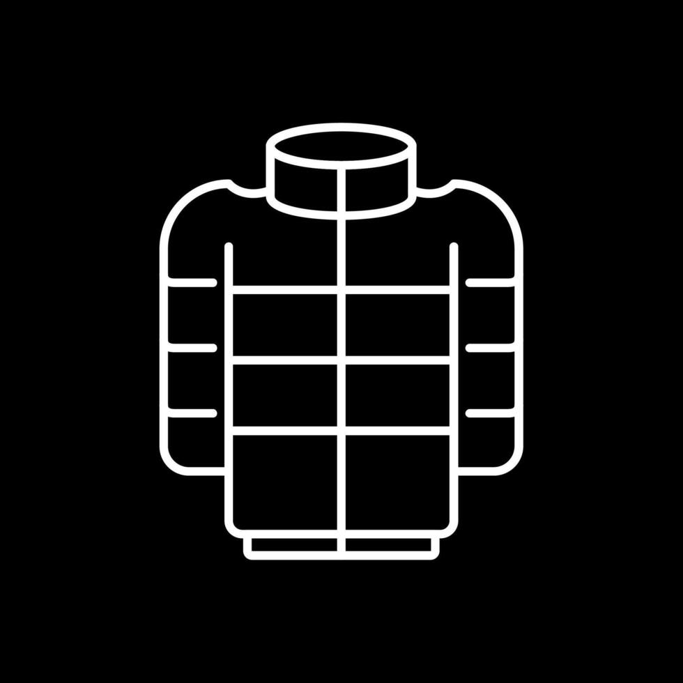 Puffer Coat Line Inverted Icon vector