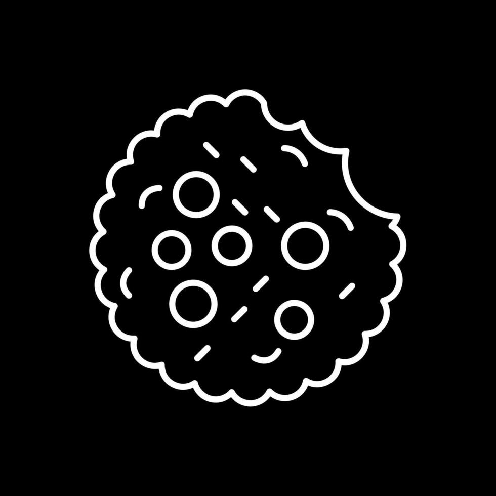 Cookie Line Inverted Icon vector