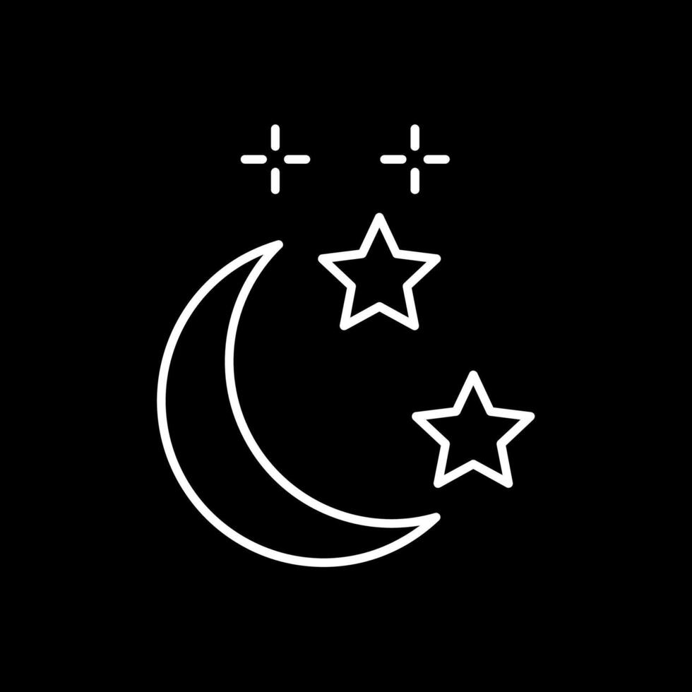 Moon and Star Line Inverted Icon vector