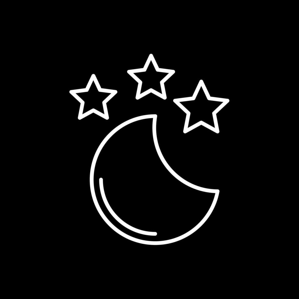 New Moon Line Inverted Icon vector