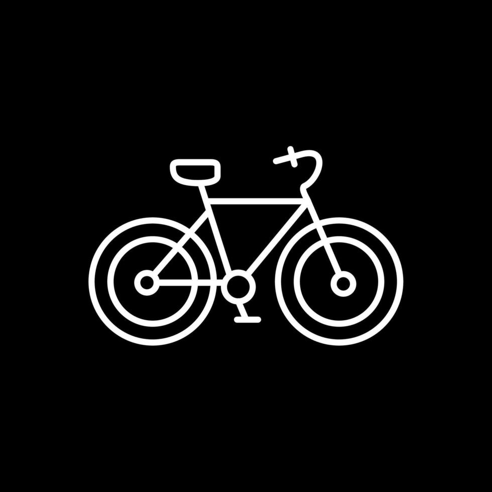 icono de línea de bicicleta invertida vector