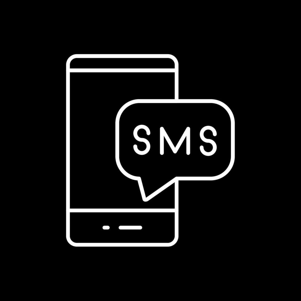 SMS línea invertido icono vector