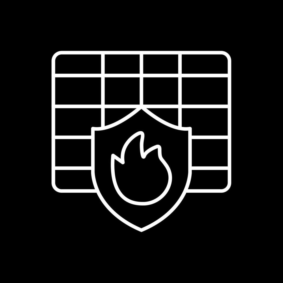 Firewall Line Inverted Icon vector