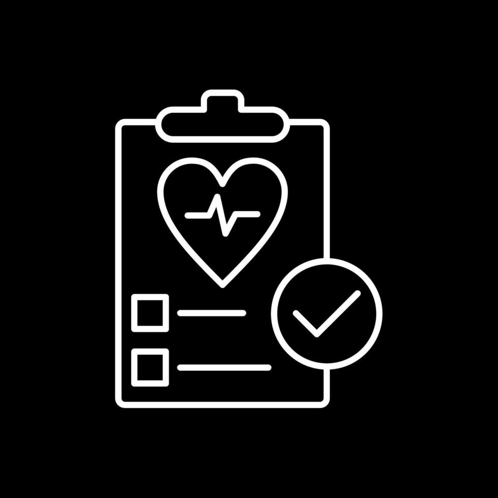 Health Check Line Inverted Icon vector