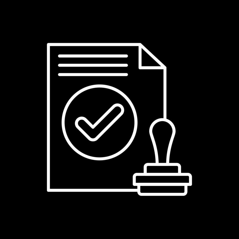 Approval Line Inverted Icon vector