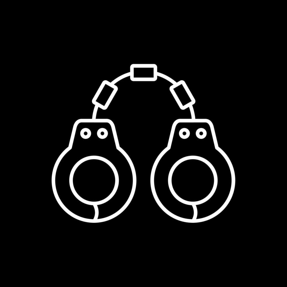 Handcuffs Line Inverted Icon vector