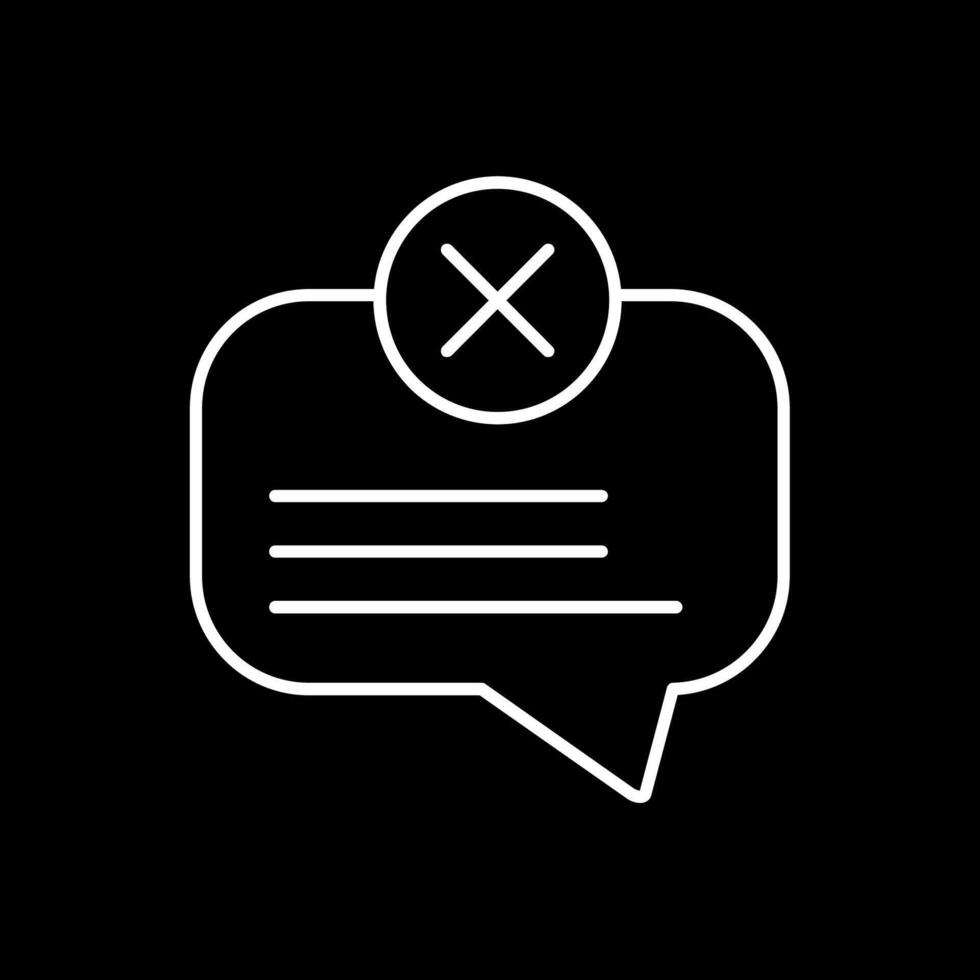 No Message Line Inverted Icon vector