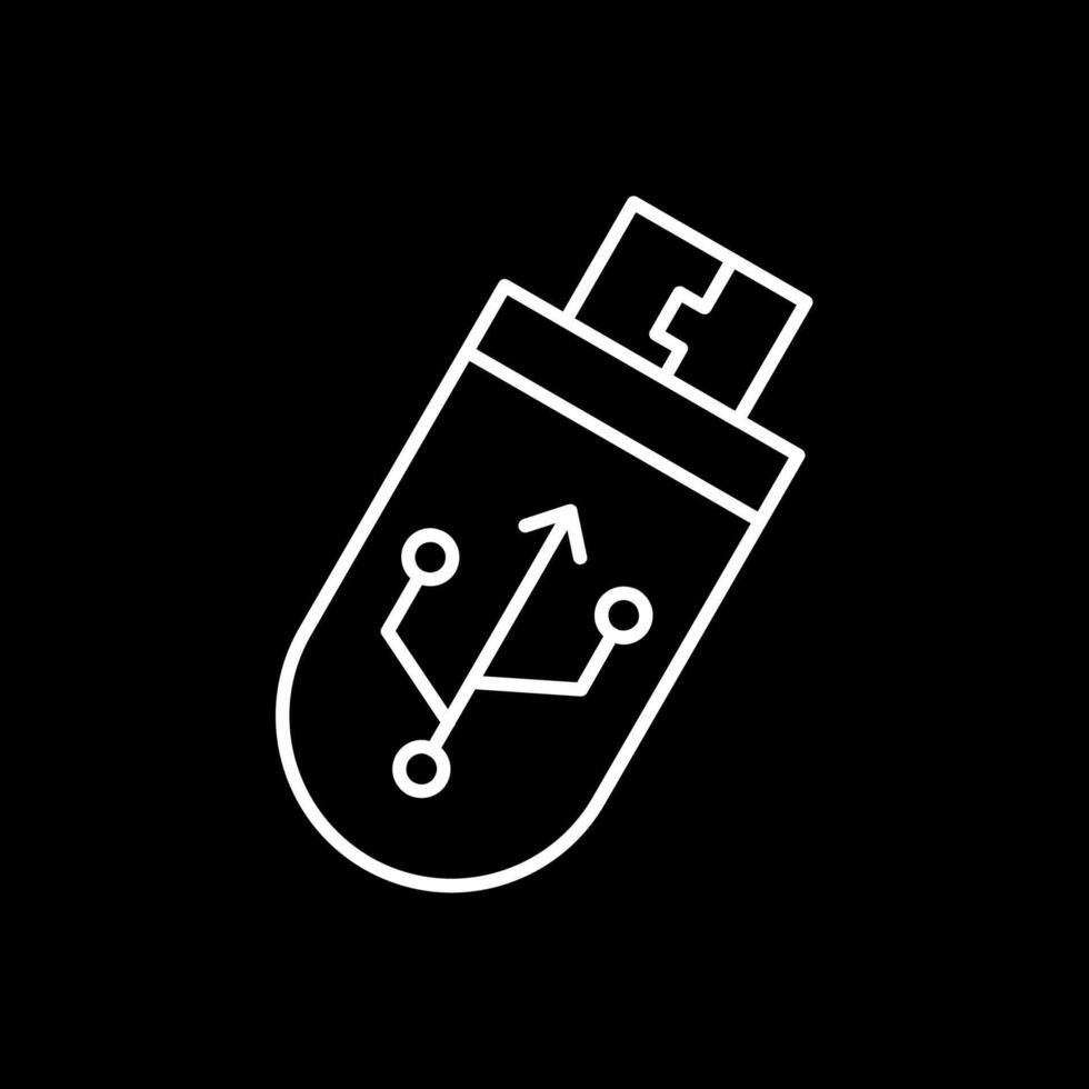 USB línea invertido icono vector