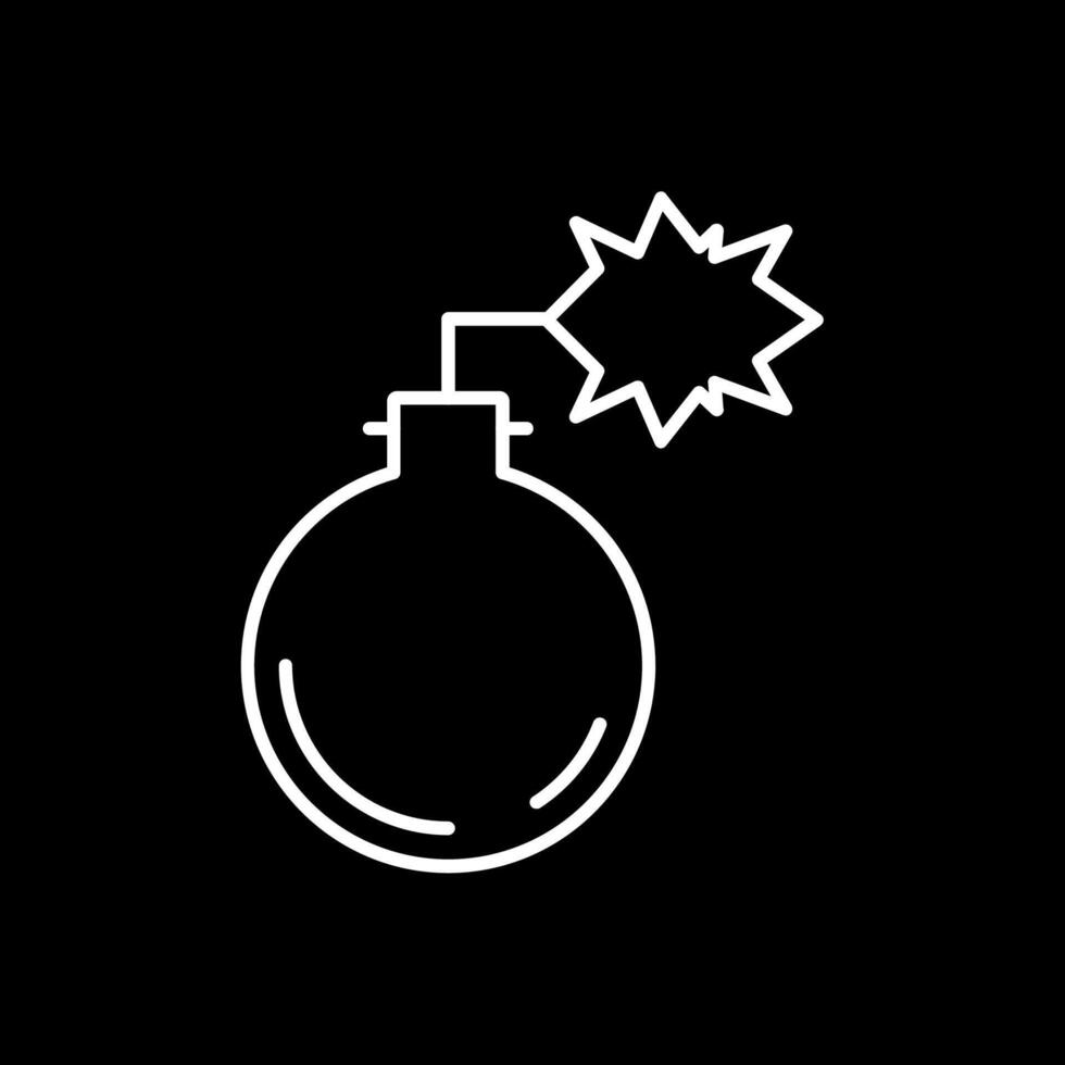 Bomb Line Inverted Icon vector