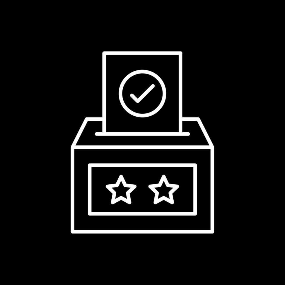 votación caja línea invertido icono vector