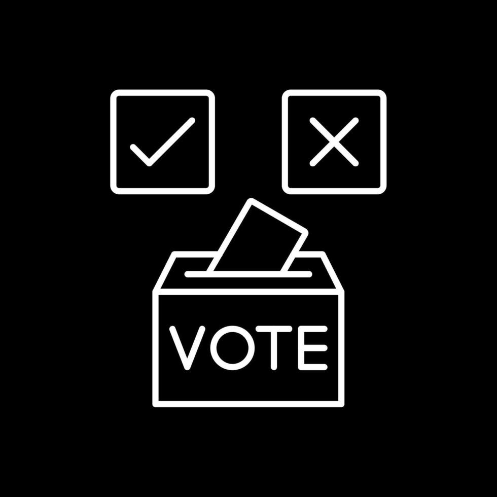 votar si línea invertido icono vector