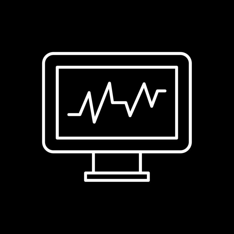 Cardiac Monitor Line Inverted Icon vector