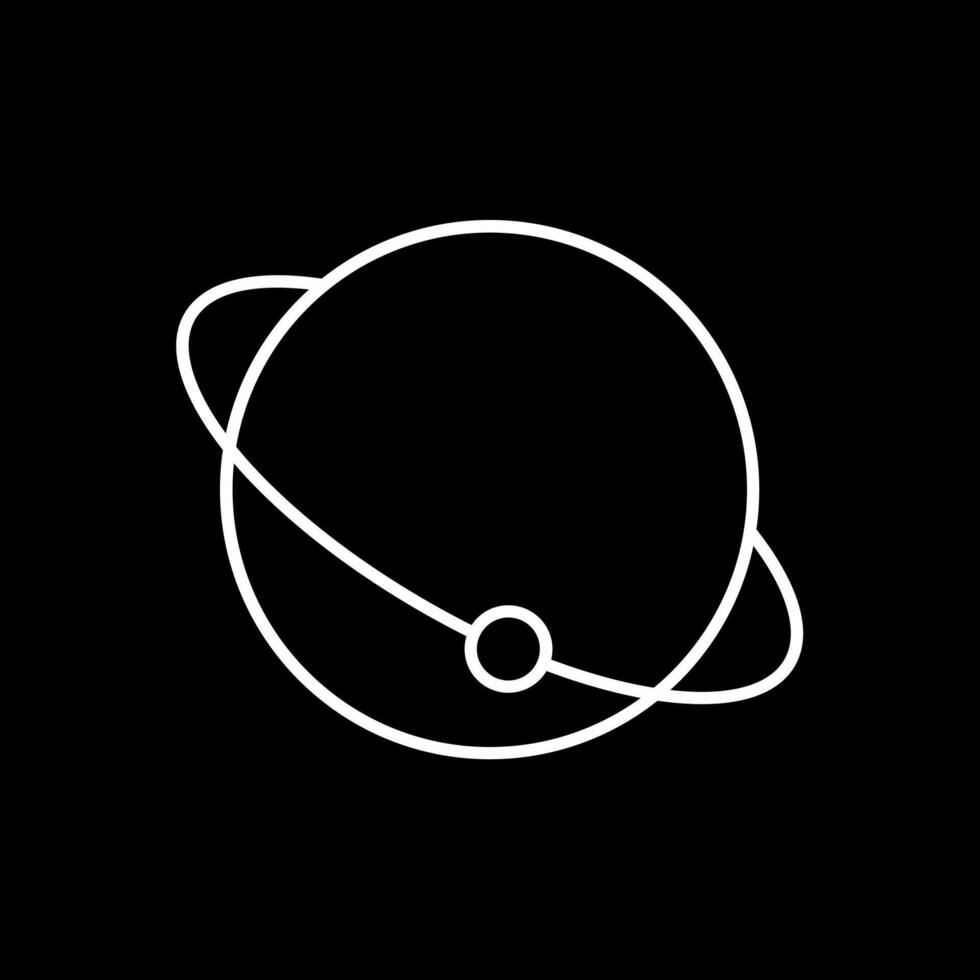 icono de línea de planeta invertida vector