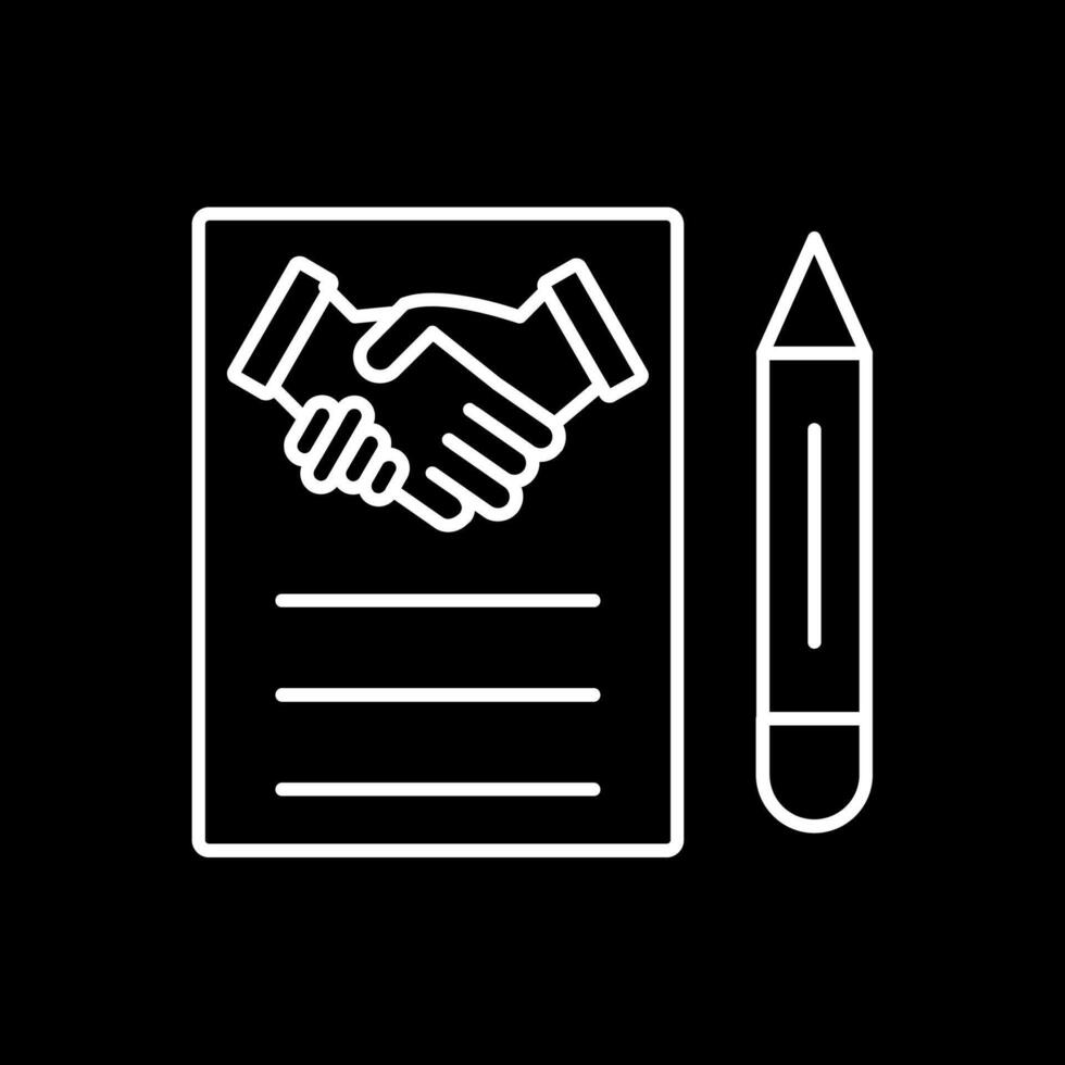 Agreement Line Inverted Icon vector