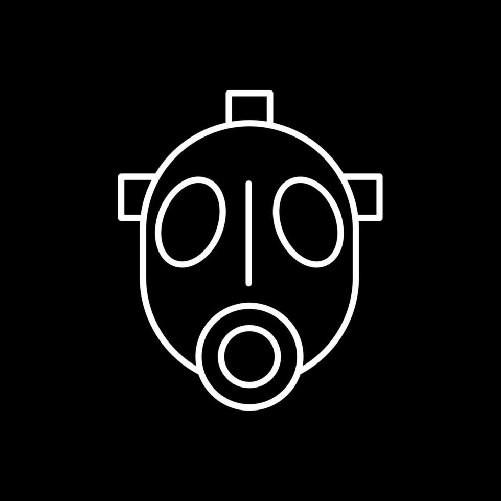 Gas Mask Line Inverted Icon vector