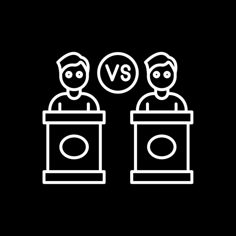 Debate Line Inverted Icon vector