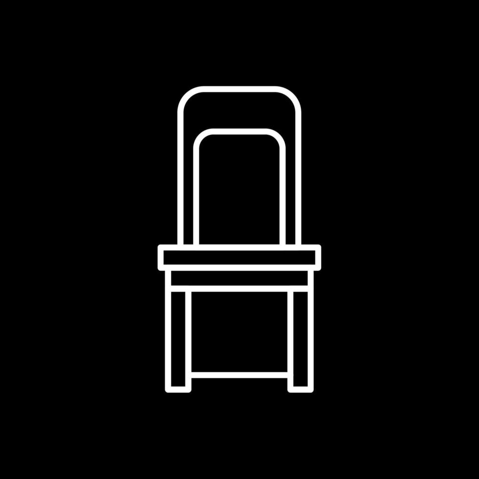 Dining Chair Line Inverted Icon vector