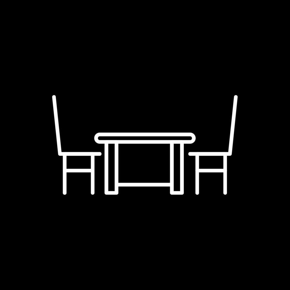 Dining Table Line Inverted Icon vector