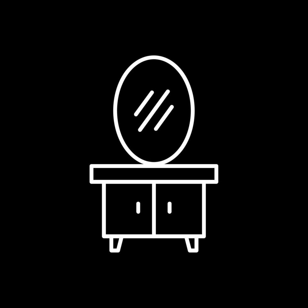 Dressing Table Line Inverted Icon vector