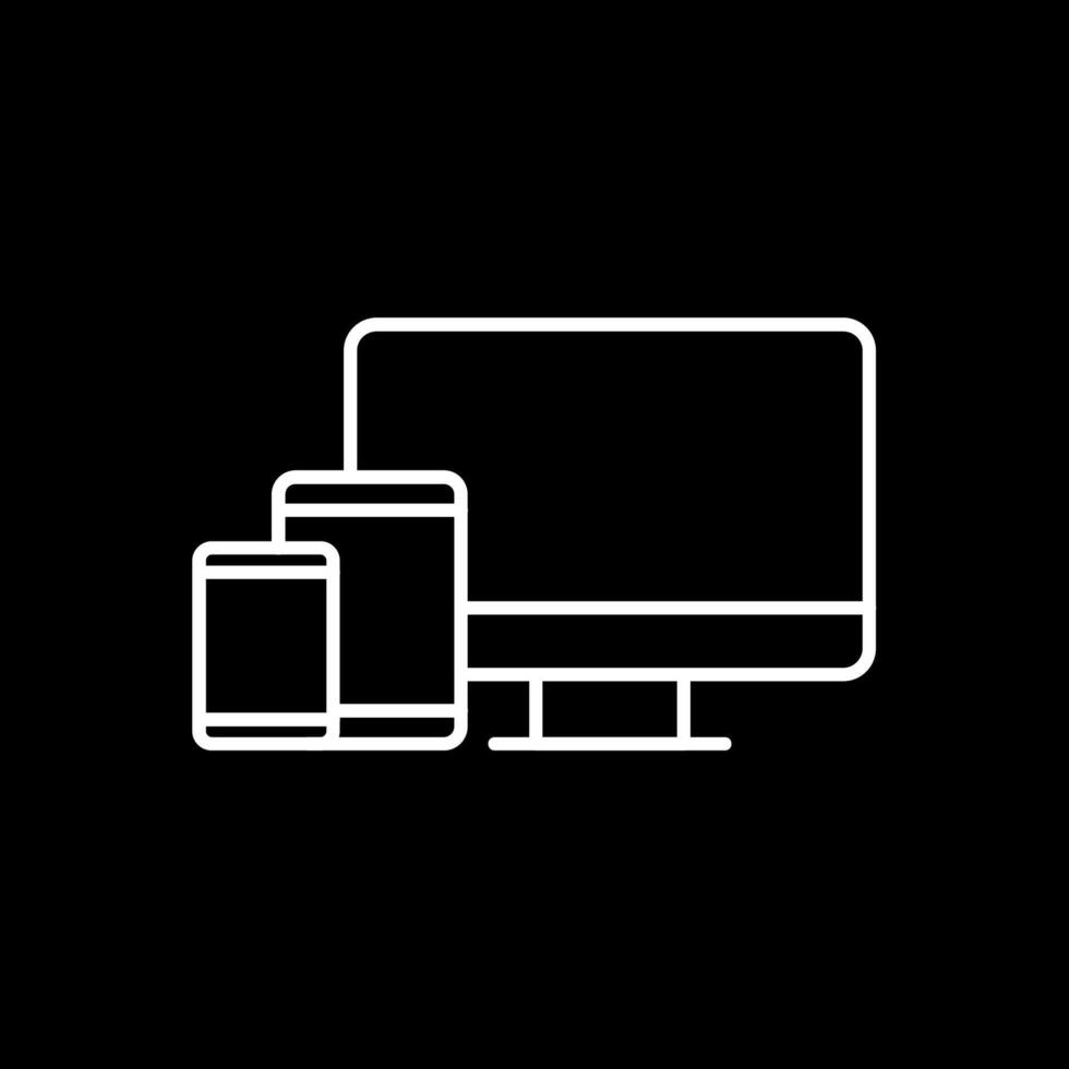 Responsive Design Line Inverted Icon vector