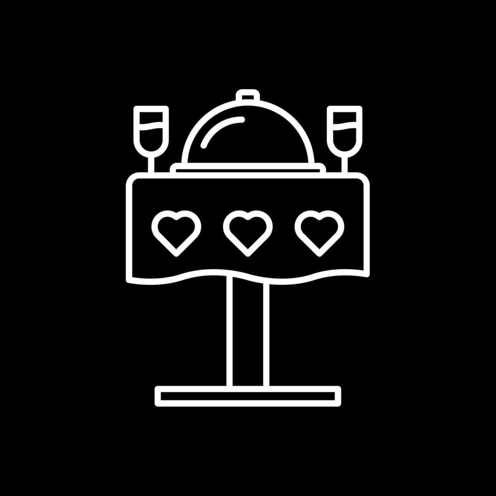 Wedding dinner Line Inverted Icon vector