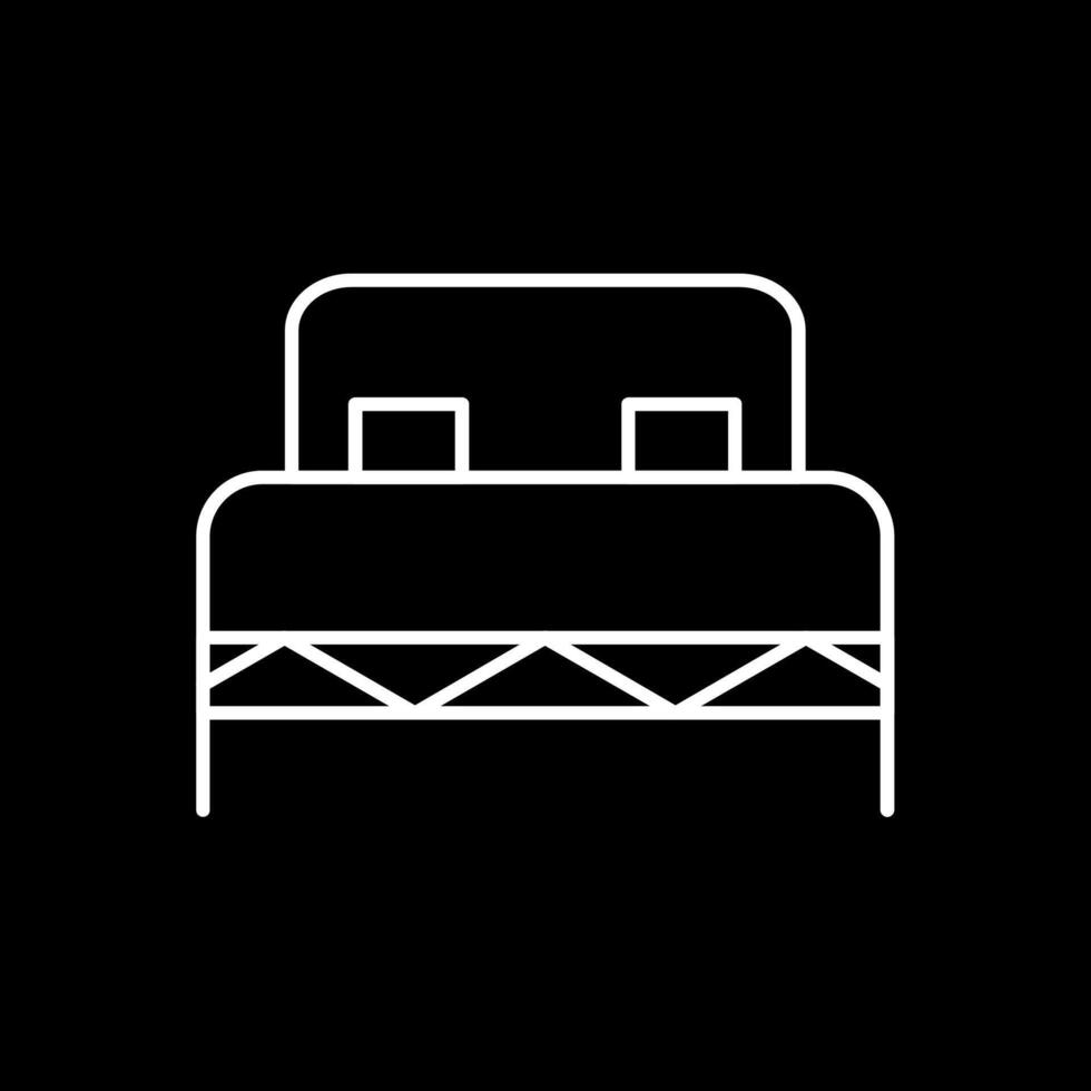 Double Bed Line Inverted Icon vector