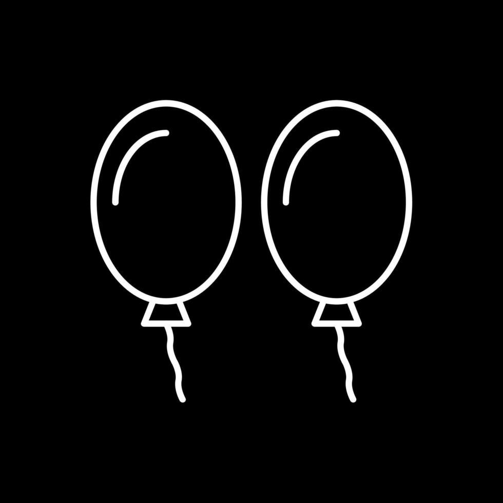 Balloons Line Inverted Icon vector