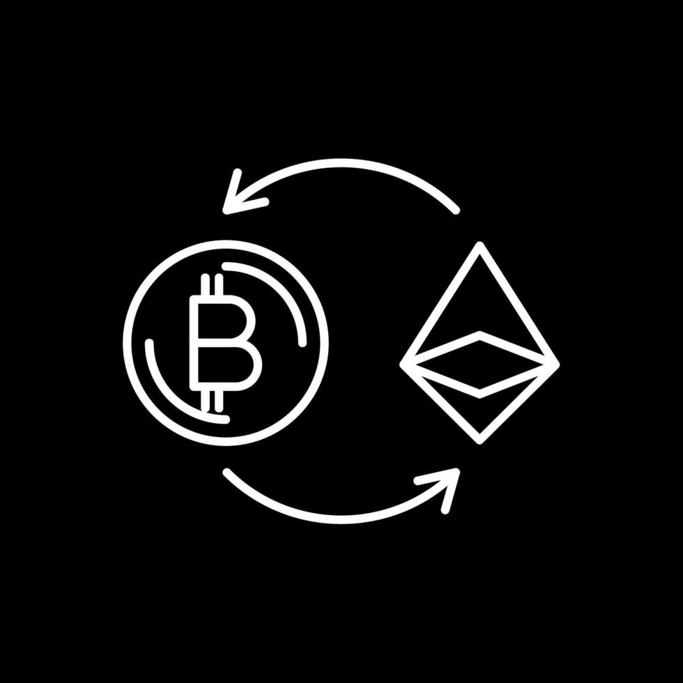 Ethereum Line Inverted Icon vector