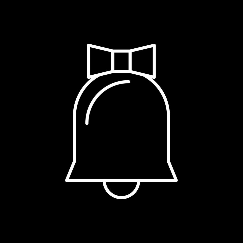 Boda campana línea invertido icono vector