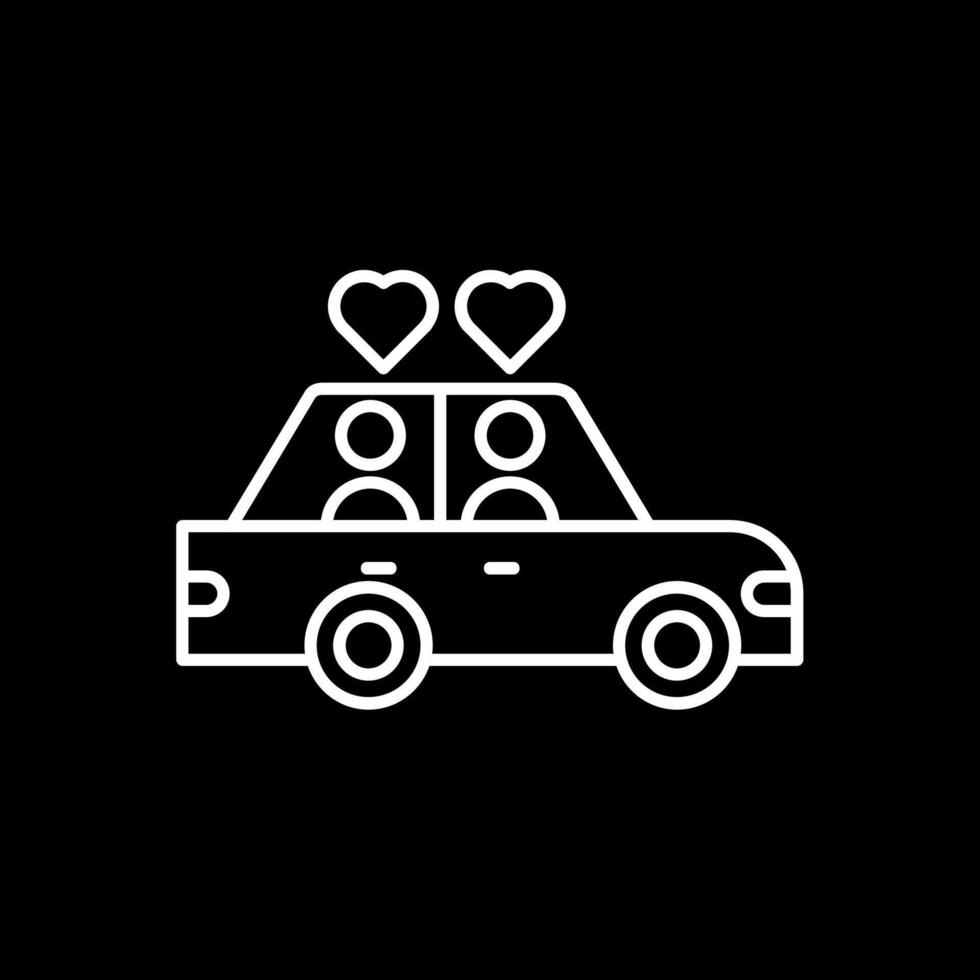 Wedding Car Line Inverted Icon vector