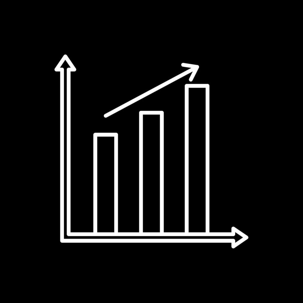 Bar Chart Line Inverted Icon vector