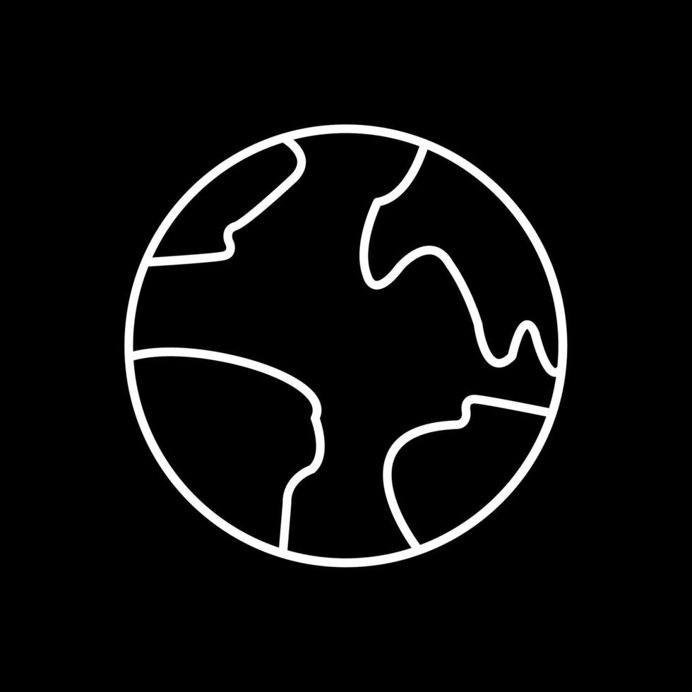 Planet Earth Line Inverted Icon vector