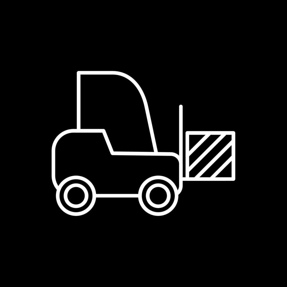 Forklift Line Inverted Icon vector