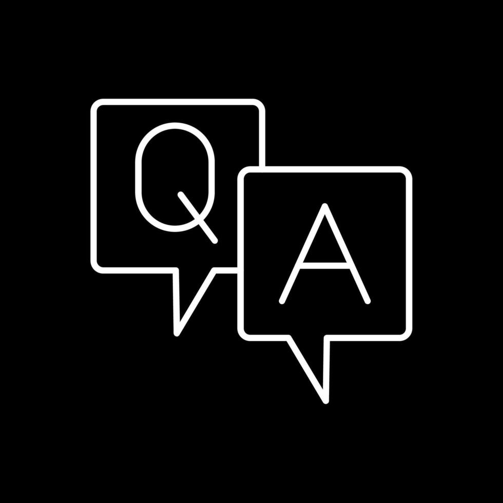 Question And Answer Line Inverted Icon vector