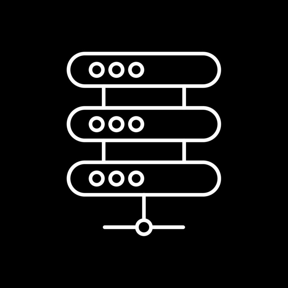 Server Line Inverted Icon vector