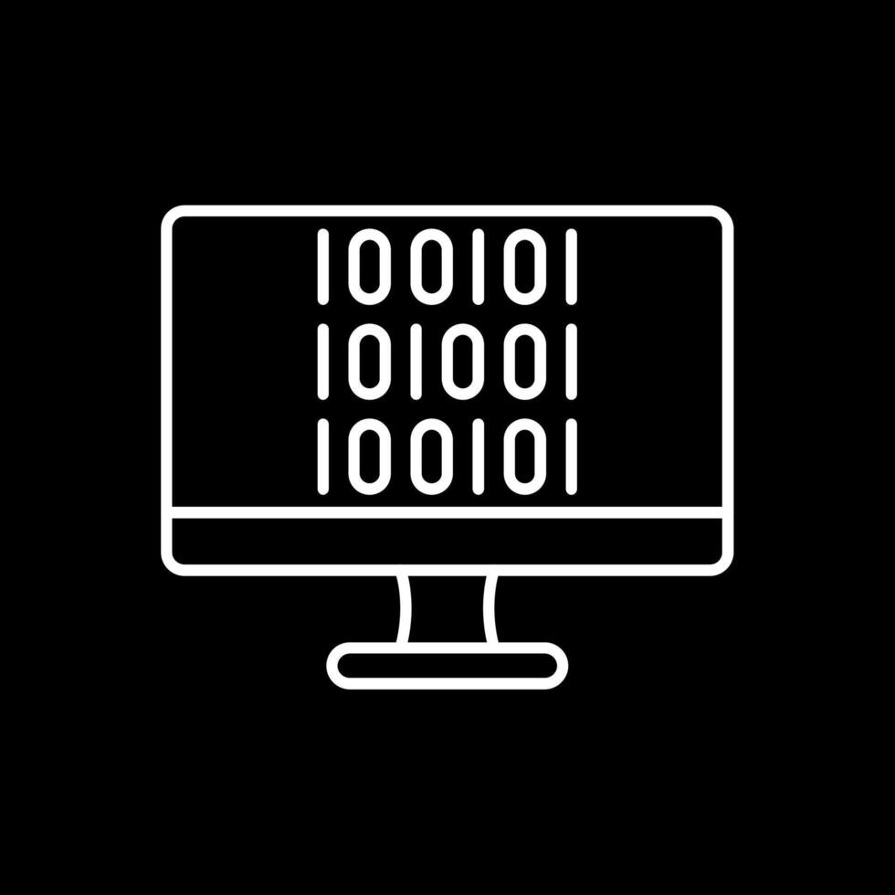 Binary Code Line Inverted Icon vector