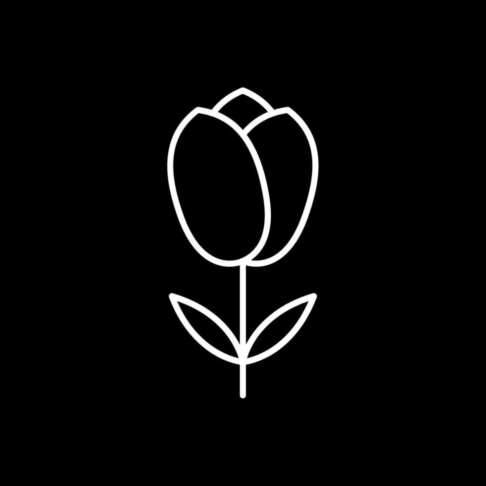 icono de línea de tulipán invertida vector