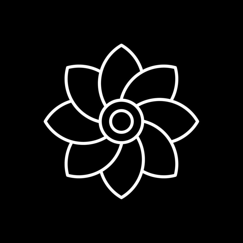 Flower Line Inverted Icon vector