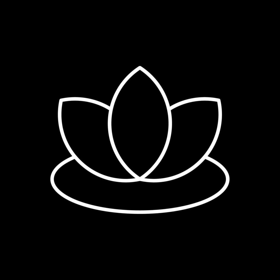 Lotus Line Inverted Icon vector