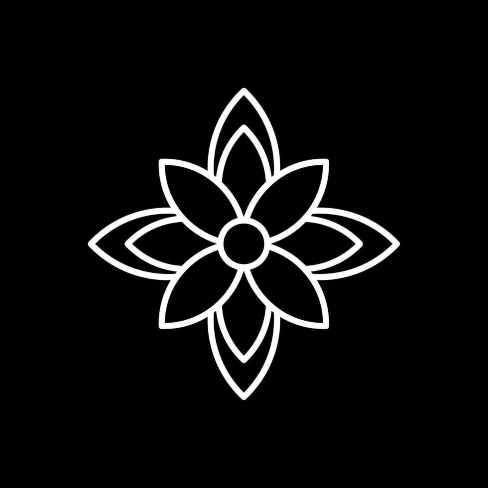 Poinsettia Line Inverted Icon vector