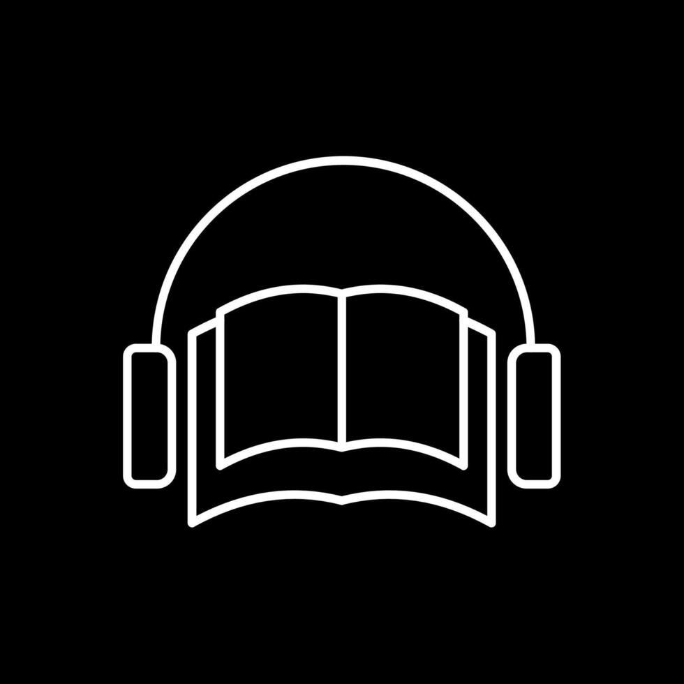 Audio Book Line Inverted Icon vector