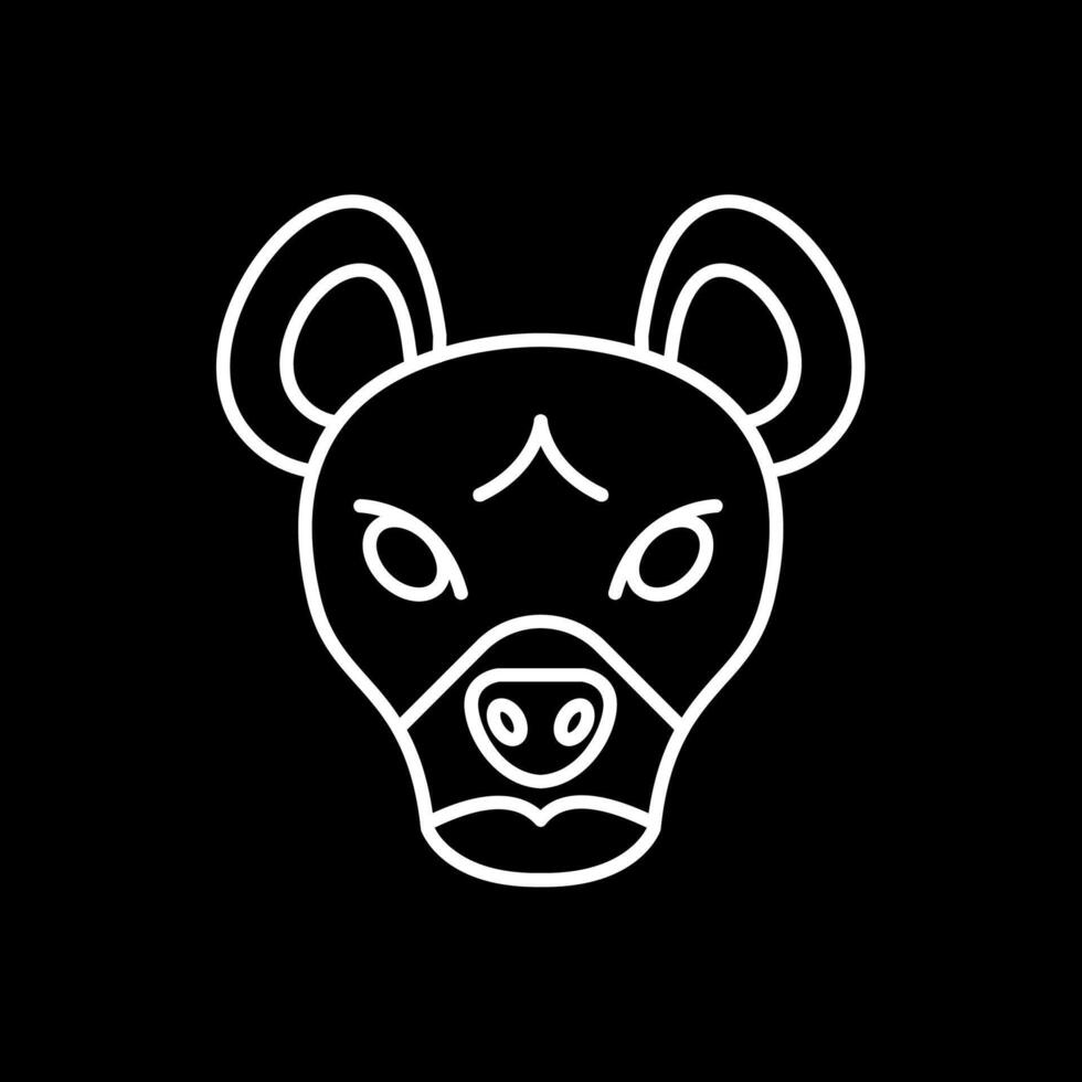 Hyena Line Inverted Icon vector