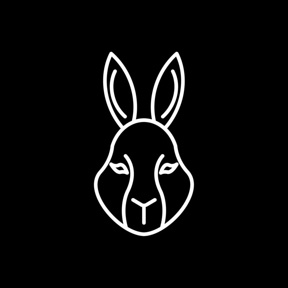 Rabbit Line Inverted Icon vector