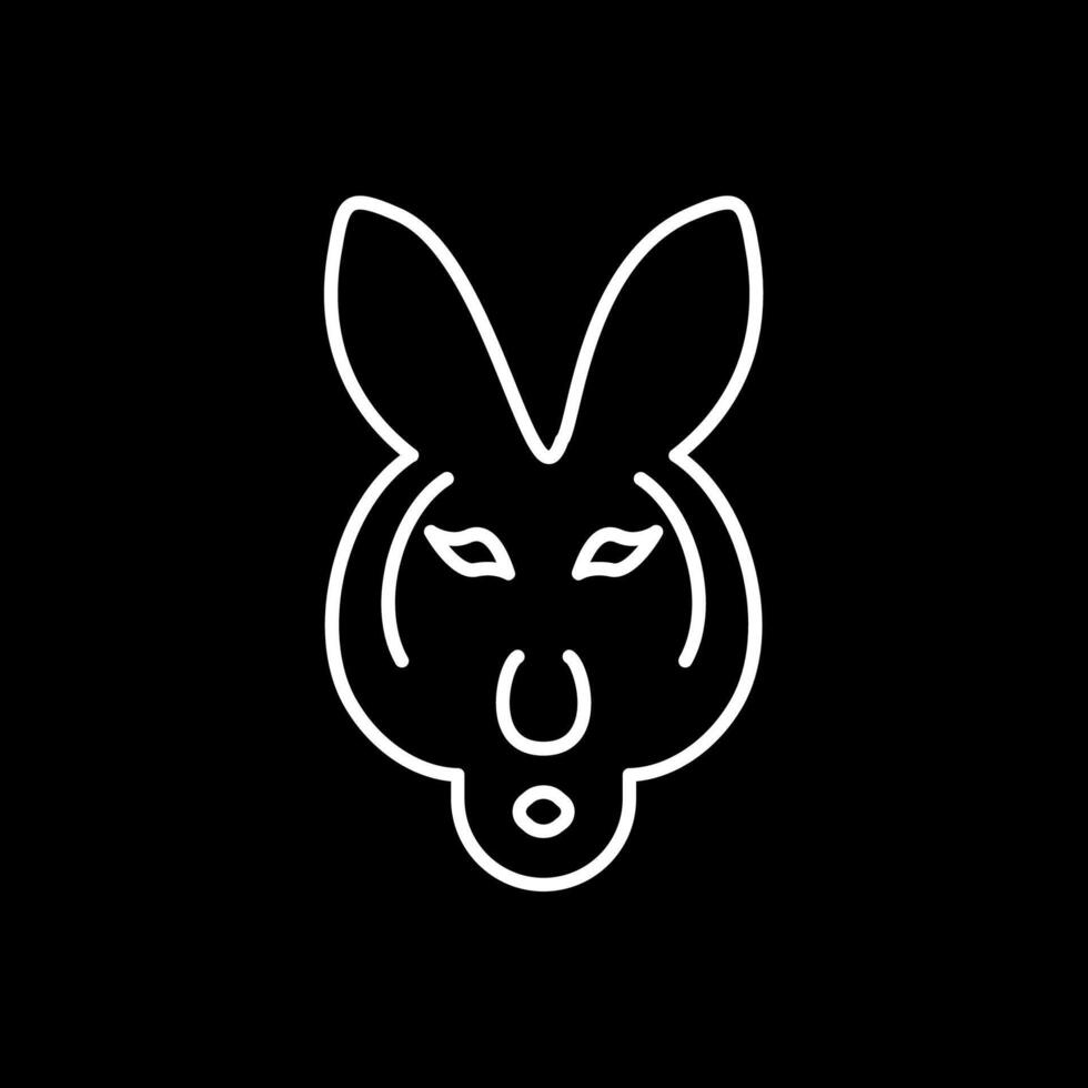 Kangaroo Line Inverted Icon vector