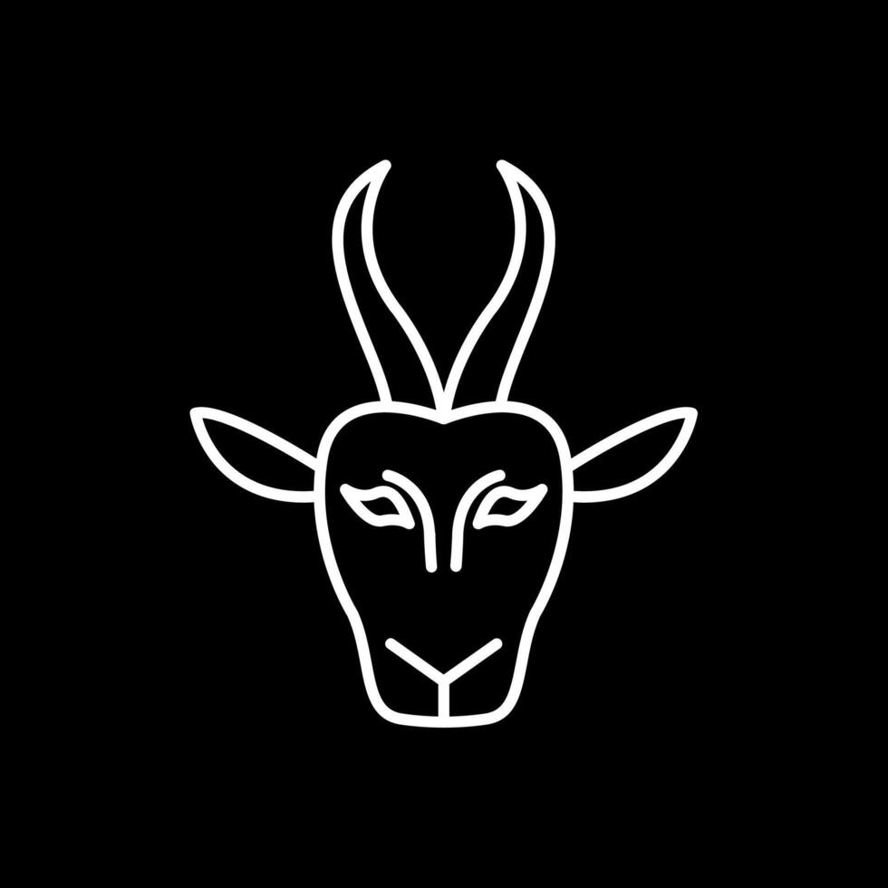 Gazelle Line Inverted Icon vector