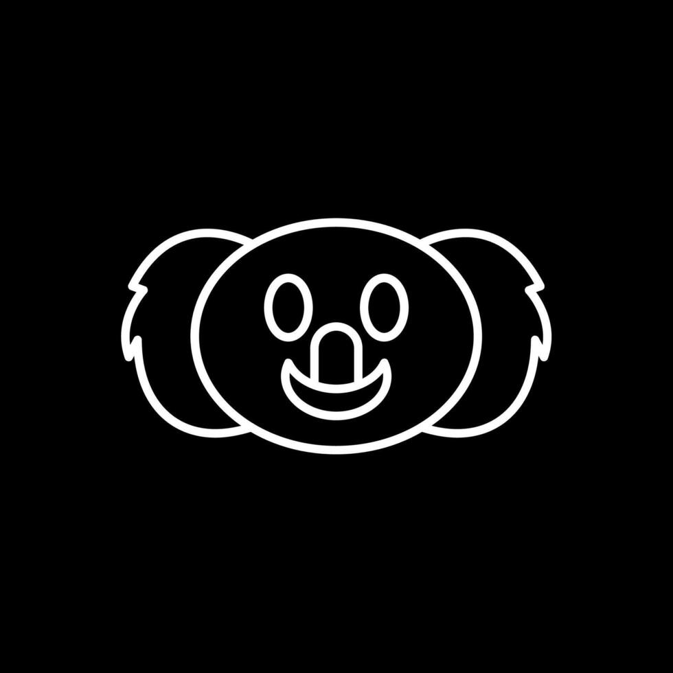 Koala Line Inverted Icon vector