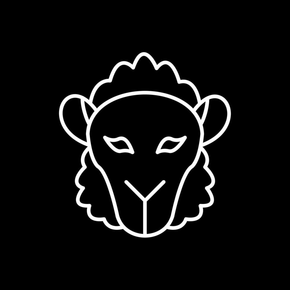 Sheep Line Inverted Icon vector