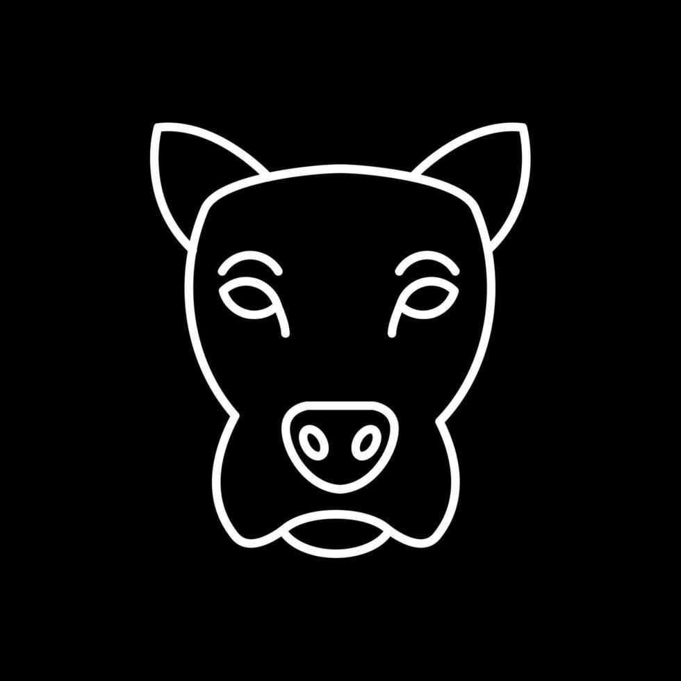 Dog Line Inverted Icon vector