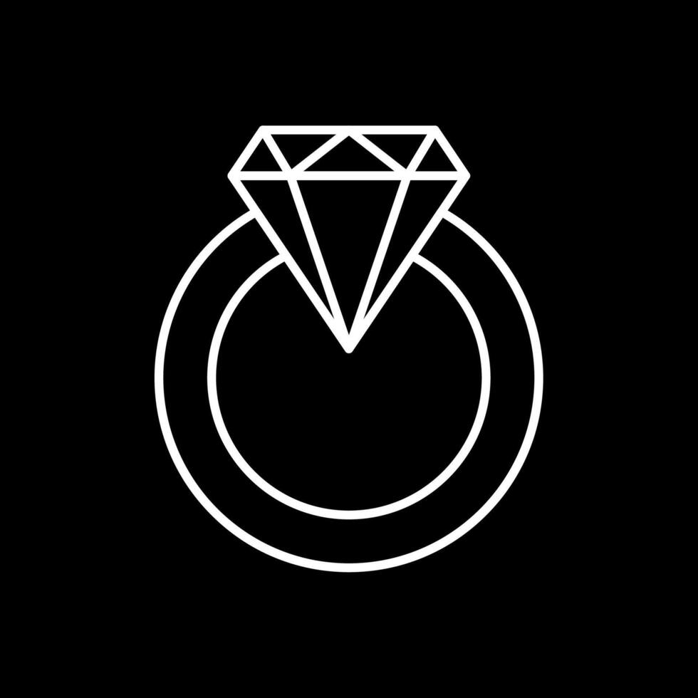 Diamond Ring Line Inverted Icon vector